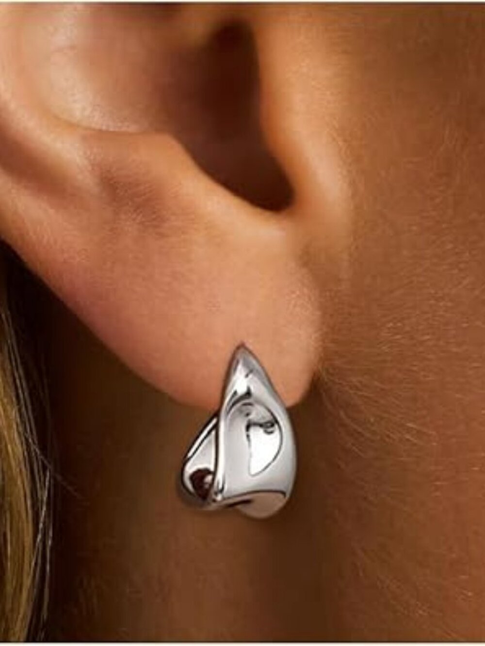 NEW Chunky Silver Stud Earrings Hypoallergenic Statement Thick Jewelry Set